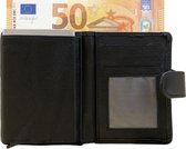 Cardprotector - Miniwallet - Mini portemonnee - Leren pasjeshouder zwart leer - Creditcardhouder