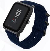 Nylon Smartwatch bandje - Geschikt voor  Xiaomi Amazfit Bip nylon gesp band - blauw - Horlogeband / Polsband / Armband