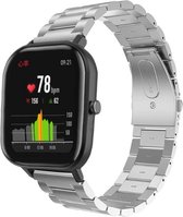 Stalen Smartwatch bandje - Geschikt voor  Xiaomi Amazfit GTS stalen band - zilver - Horlogeband / Polsband / Armband