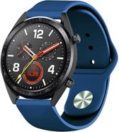 Siliconen Smartwatch bandje - Geschikt voor  Huawei Watch GT sport band - donkerblauw - 46mm - Horlogeband / Polsband / Armband