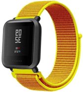 Nylon Smartwatch bandje - Geschikt voor  Xiaomi Amazfit Bip nylon band - lichtgeel - Horlogeband / Polsband / Armband