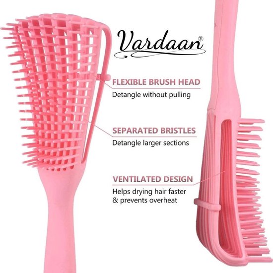 Anti Klit Haarborstel Zwart Vardaan Detangler Brush Haarborstel