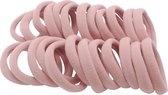 Moodadventures | Haar | Set van 24 Brede Haarelastieken Pastelroze | Diameter 4 cm.