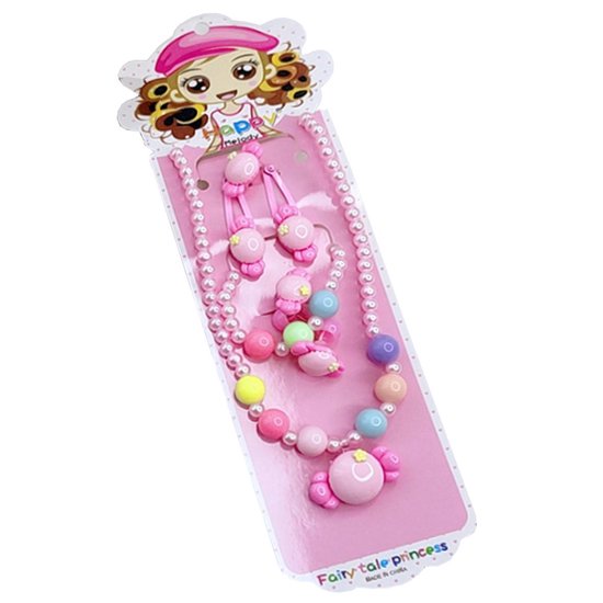 Fako Bijoux® - Set de Bijoux pour enfants pour enfants - Collier et bracelet pour enfants - Plastique - Bonbon - Rose clair