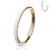 Piercing high quality opal clicker rose gold plated
