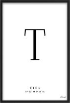 Poster Letter T Tiel A4 - 21 x 30 cm (Exclusief Lijst)