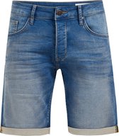 WE Fashion Heren regular fit denimshort van jog denim