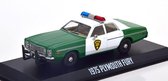 Plymouth Fury "Chickasaw County Sheriff" 1975 Wit / Groen 1-43 Greenlight Collectibles