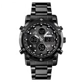 Horloges voor mannen - Mat Zwart - Roestvrijstaal Design - Heren Horloge - Waterdicht- Kerst cadeau