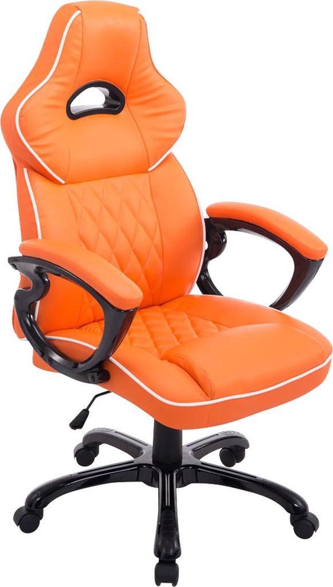 Bureaustoel - Game stoel - Design - Armleuning - Kunstleer - Oranje - 66x72x124 cm