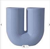 Keramische vaas- Moderne Italiaanse stijl- 27,x27 cm- in kleur: blauw