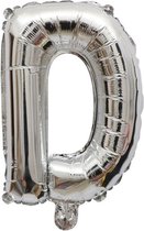 Folieballon / Letterballon Zilver - Letter D - 41cm