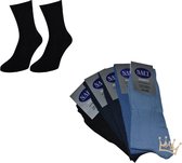 100% katoenen heren sokken -*10 paar* - Zomer sokken - Anti transpiratie - Naadloos - Blauw mix - Maat 47-50