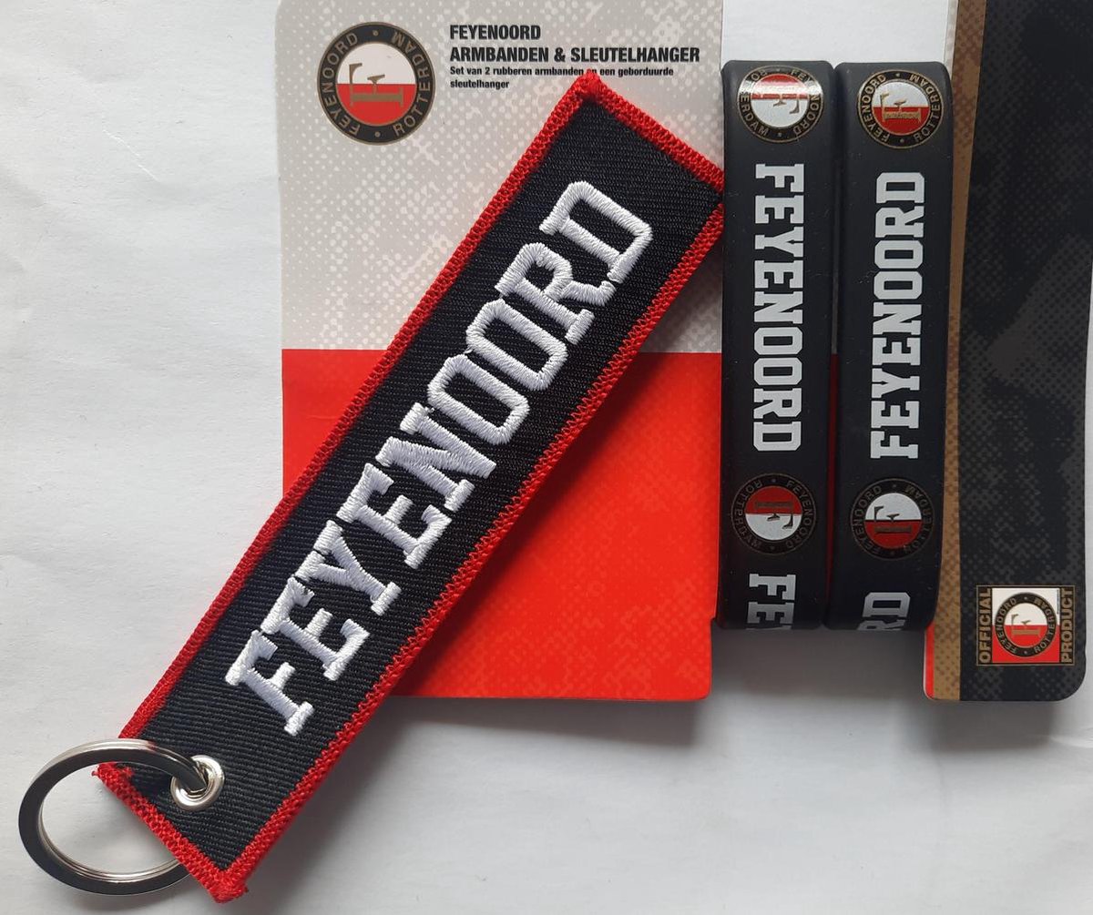 handtekening Verdrag Ondergedompeld Feyenoord armbanden 2 stuks met sleutelhanger - vriendenarmband - siliconen  | bol