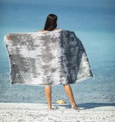 Fienzi - Peshtemal Areola Gray, Hamamdoek 90 x 175 cm - Stranddeken, Strandlaken, Strandkleding - Hammam Towel, Beach Towel