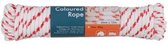 Gekleurd Nylon Touw | Coloured Rope | Wit-Rood Touw | 6mm | 15 meter | Gevlochten