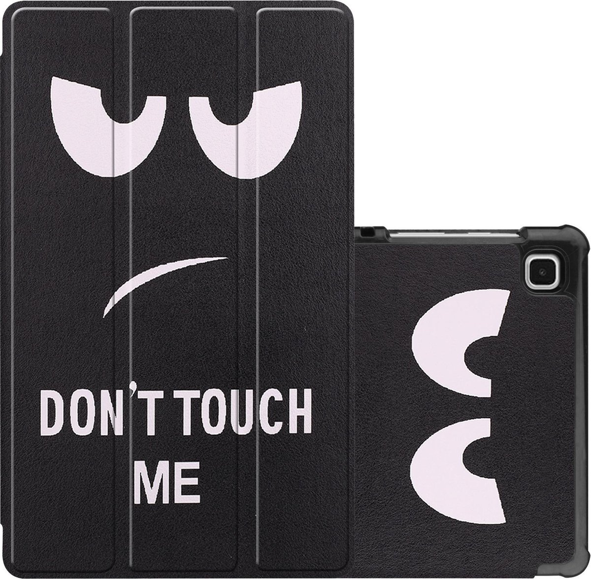 Hoes - Geschikt voor Samsung Galaxy Tab A7 Lite - Dun & Stevig - Trifold Bookcase - Hard Cover - Hardcover Book Case - Tablet Hoesje - Don't Touch Me