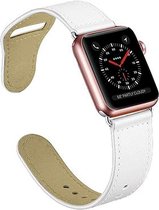 Leren bandje compatibel met Apple Watch 41/40/38, Wit, Sport