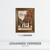 - Schilderij - Het Straatje Thumbmasters Klein Meesterwerk Johannes Vermeer - Multicolor - 18 X 11 Cm