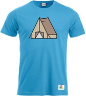 Campingtrend Heren T-Shirt | Tent |  Lichtblauw | Maat M