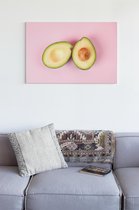 Canvas Schilderijen - Opengesneden Avocado - 90x60 cm | Wanddecoratie | Fotoprint op Canvas | Canvas Schilderij | Woondecoratie voor Woonkamer, Slaapkamer, Kantoor, Gang