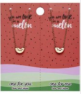 Vriendschap Ketting op Kaart| Sieraden | You are one in a Melon | Bff one for you / one for me | Liefde / Vriendschap| Trendy Sieraad Kerst / Sinterklaas / Feestdagen Cadeau| Hange