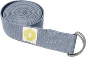 Yoga Riem Korenbloem Blauw - 100% BIO katoen (KBA) - GOTS - voor betere rek - voor beginners en gevorderden - yogariem met metalen sluiting [250 x 3,8 cm] - yoga belt - yoga gordel