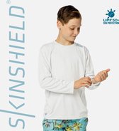 Skinshield - UPF 50+ UV-zonbeschermend kinderen - unisex - performance T-shirt - lange mouwen - White - Wit - 140