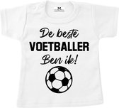 Shirt kind voetbal-de beste voetballer ben ik-Maat 134/146