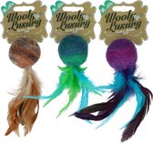 Wooly Luxury Feather Dream Ball Brown Speelgoed voor katten - Kattenspeelgoed - Kattenspeeltjes