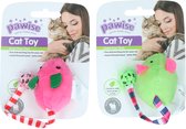 Pawise Plush Mice Toy Speelgoed voor katten - Kattenspeelgoed - Kattenspeeltjes