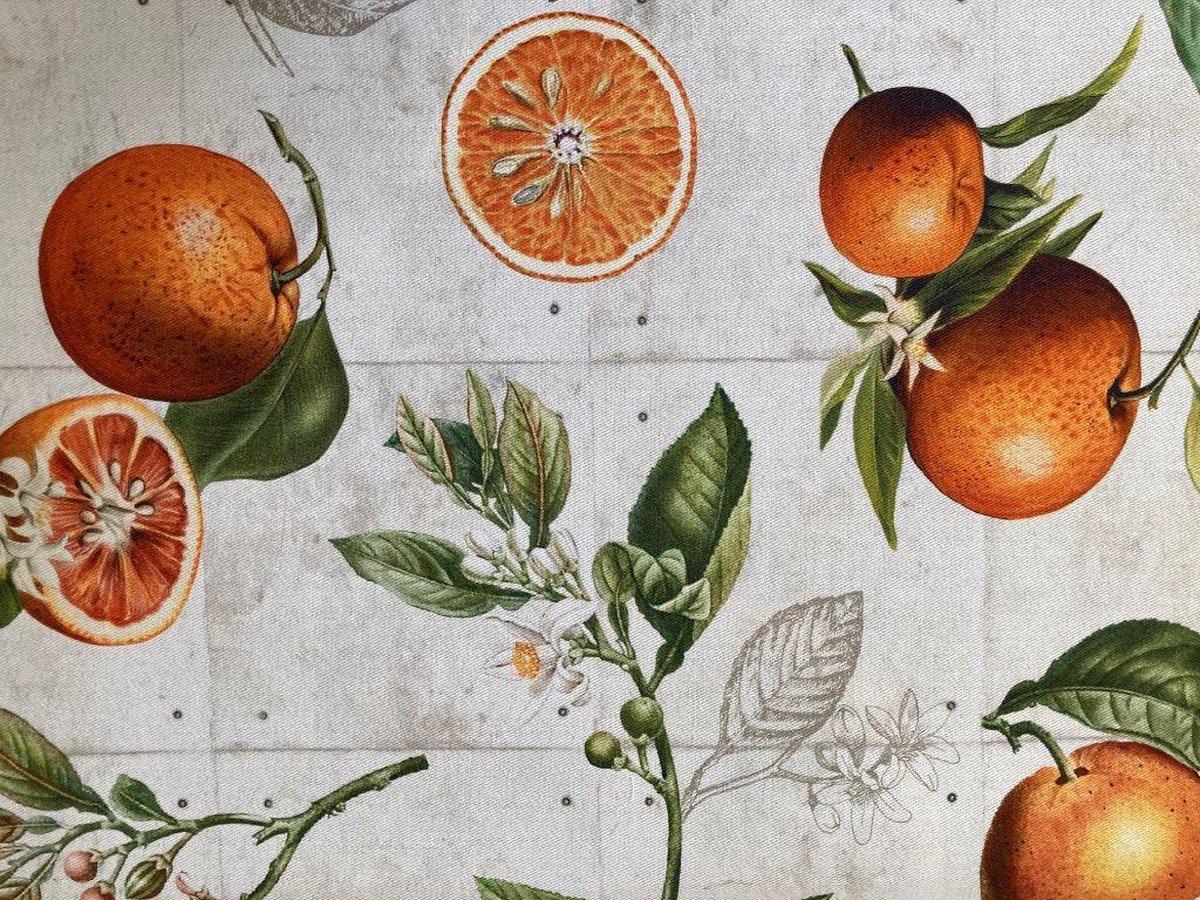 Tafelloper orange fruit - oranje fruit - 40 x 180 cm - 100 % katoen