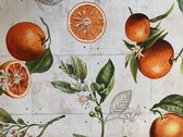 Tafelloper orange fruit - oranje fruit - 40 x 180 cm - 100 % katoen