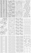 Peel-Off Stickervellen Set - 12 Stuks - Kerst en Nieuwjaar teksten en afbeeldingen  - Zilverkleurig