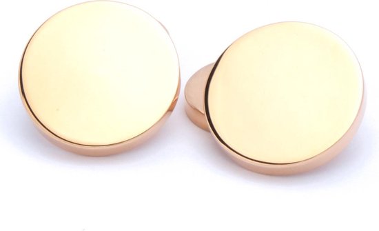 Manchetknopen - Rond Rose Goud met Ketting