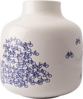 Vaas - Delfts blauw - fietsdecoratie - bloemenvaas - witte vaas - Hollands - Holland souvenir - Hollandse cadeautjes - cadeau vrouw populair