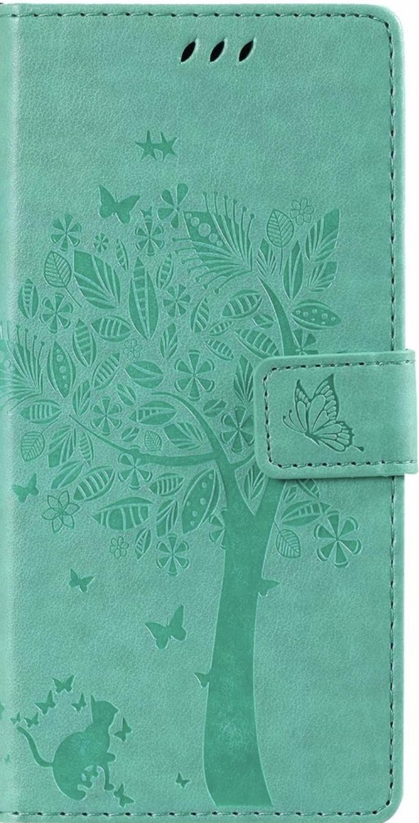 Geschikt voor Samsung Galaxy S20 FE Bookcase - Groen - Bloemen - Portemonnee Hoesje