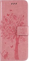 Bookcase Samsung Galaxy A51 - Rose - Fleurs - Etui Portefeuille