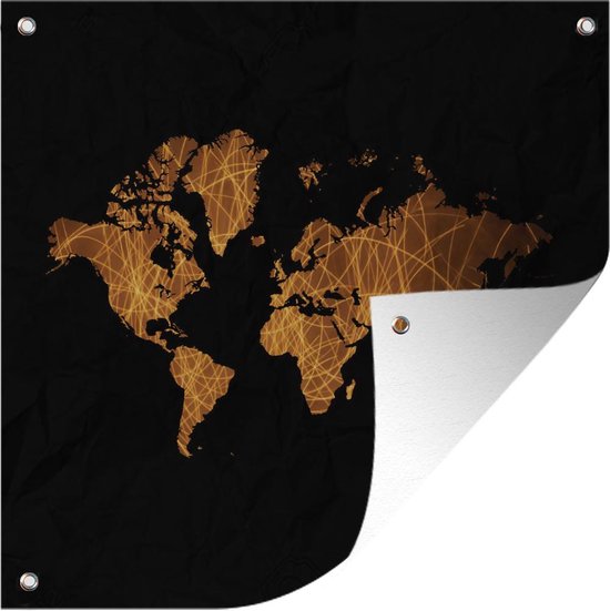 Wereldkaart - Goud - Bruin