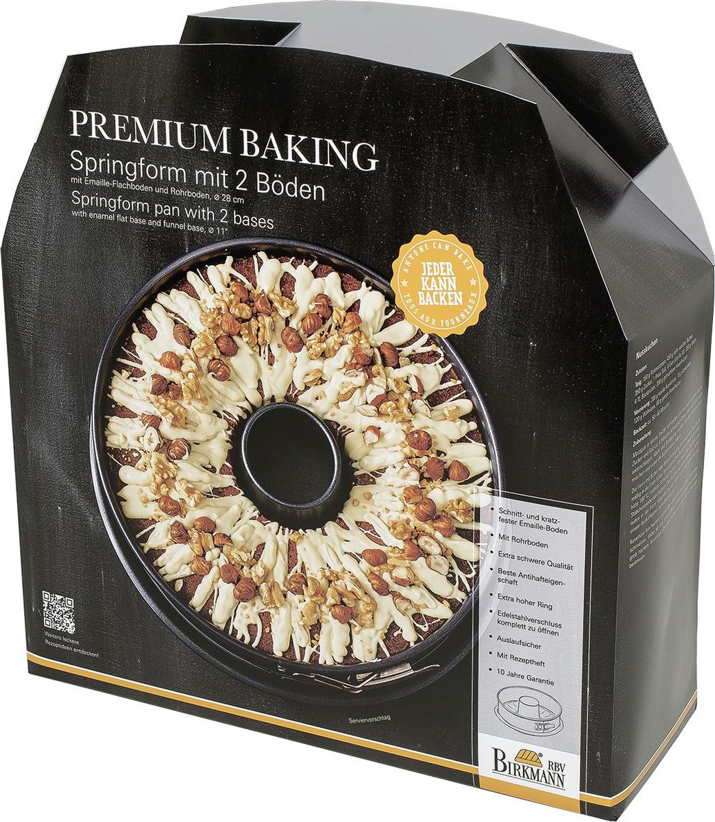 Birkmann Springvorm Premium Baking met 2 Bodems - Geëmailleerde bodem - PFOA-vrij - ø 28 cm