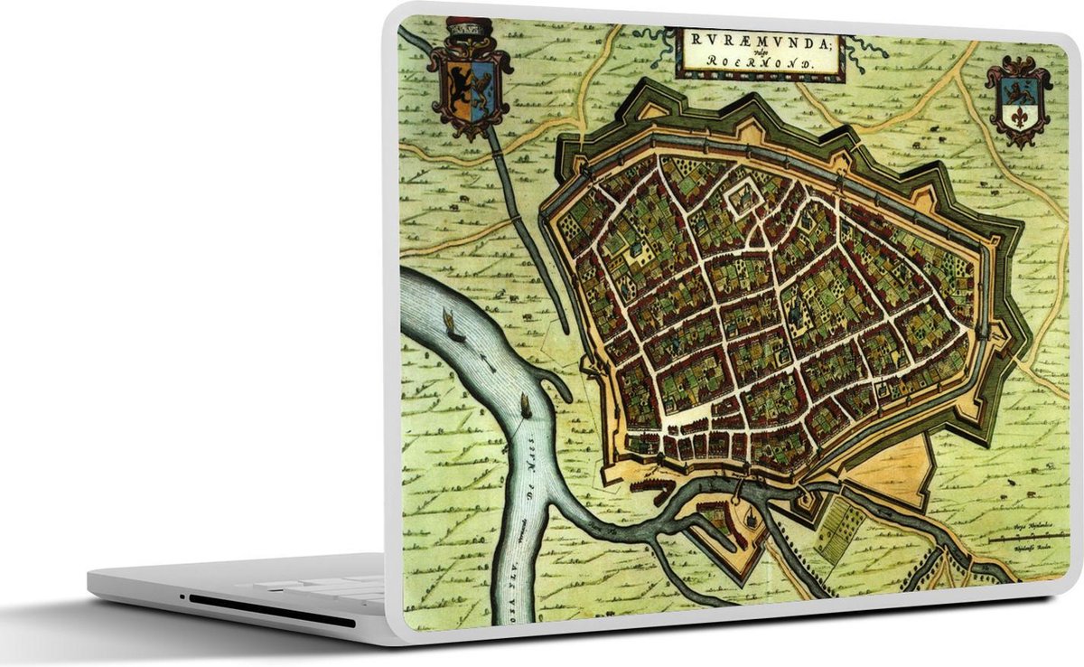 Laptop sticker - 10.1 inch - Stadskaart - Roermond - Antiek - 25x18cm - Laptopstickers - Laptop skin - Cover