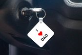 Sleutelhanger - Uitdeelcadeautjes - Vaderdag - I love dad - Quotes - Spreuken - Papa - Plastic - Vaderdag cadeau - Geschenk - Cadeautje voor hem - Tip - Mannen