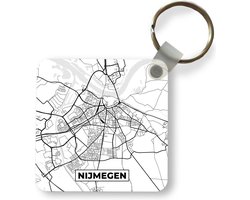 Sleutelhanger - Uitdeelcadeautjes - Kaart - Nijmegen - Zwart - Wit - Plastic