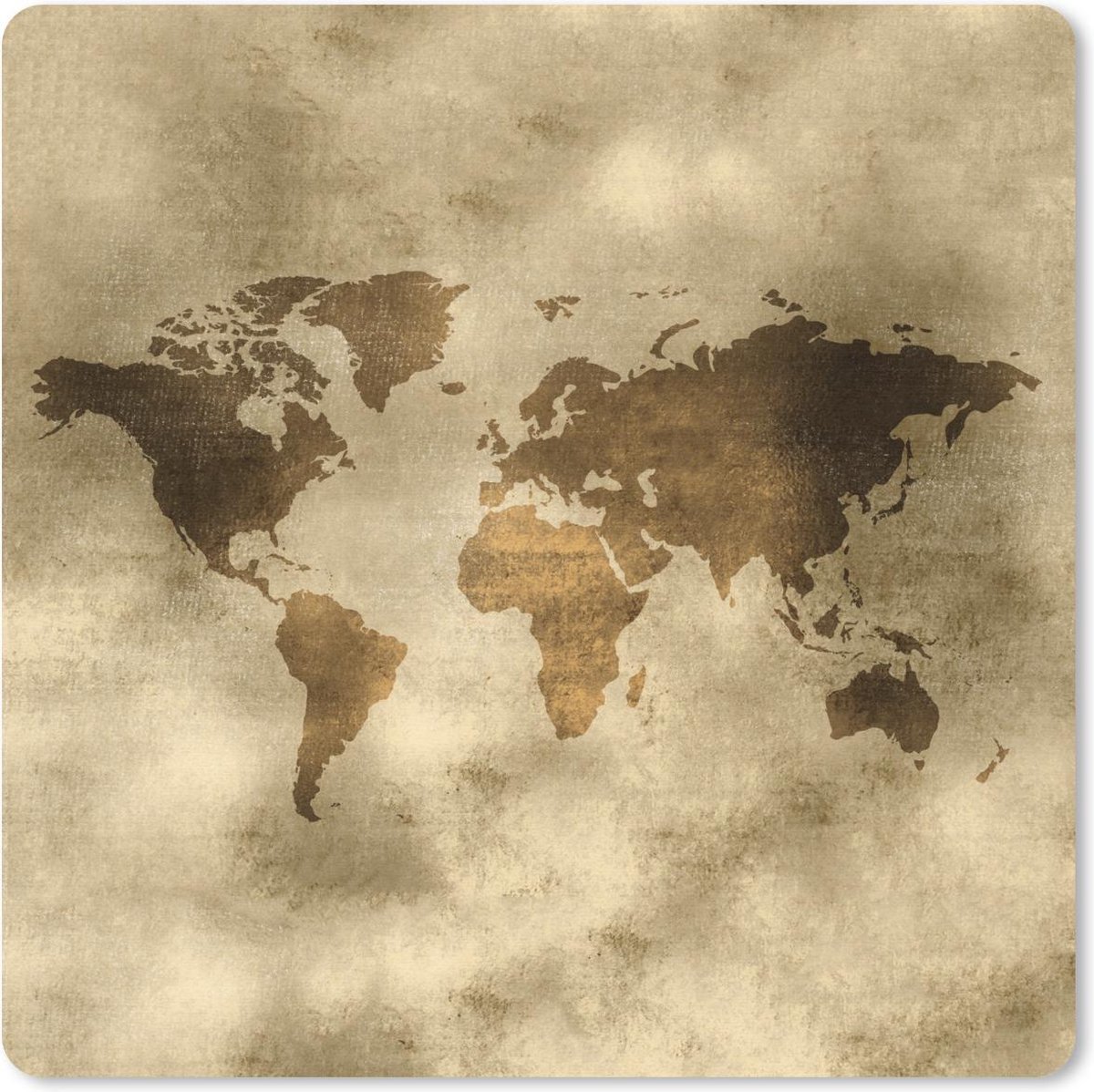 Muismat 30x30 cm - Mousepad Wereldkaart - Papyrus - Antiek - Muismatten