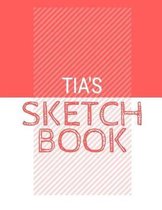 Tia's Sketchbook: Personalized red sketchbook with name
