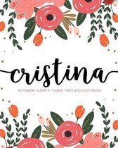 Cristina: Notebook - Libreta - Cahier - Taccuino - Notizbuch: 110 pages paginas seiten pagine