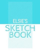 Elsie's Sketchbook: Personalized blue sketchbook with name