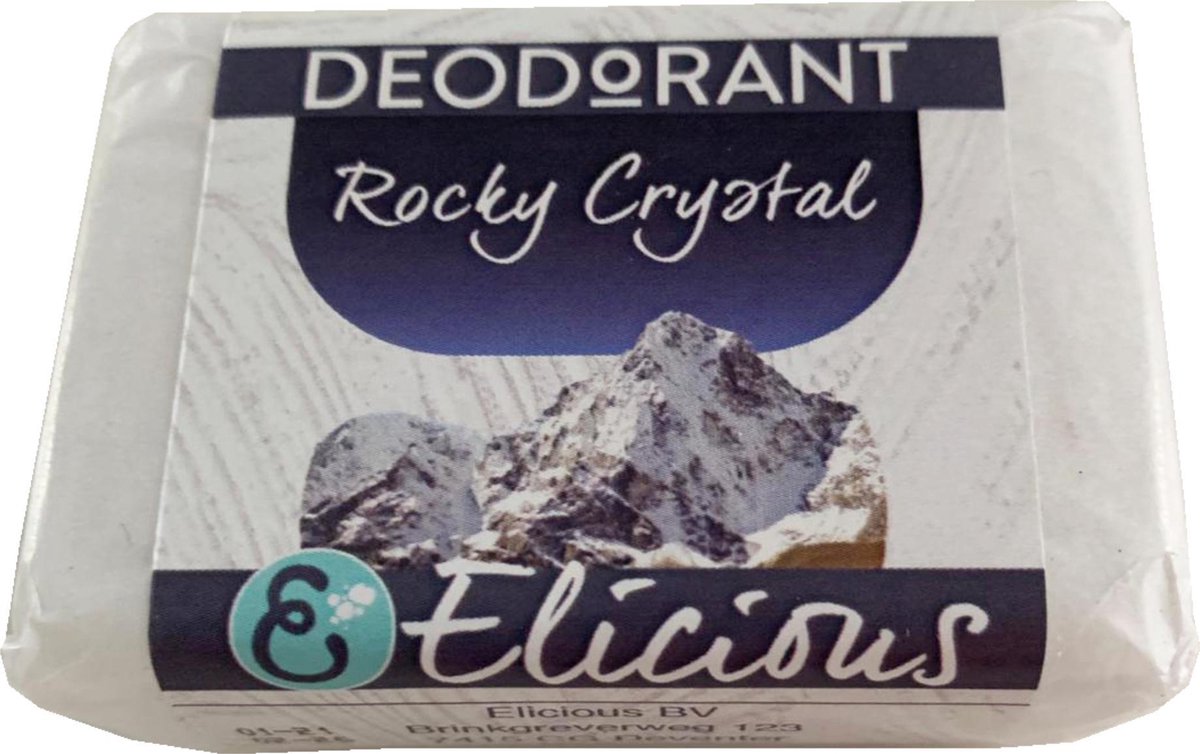 Elicious® - Natuurlijke Deodorant - Rocky Crystal - Crystal Deodorant - Vegan - Alcoholvrij - 100% Natuurlijk - Plasticvrij - Aluminiumvrij
