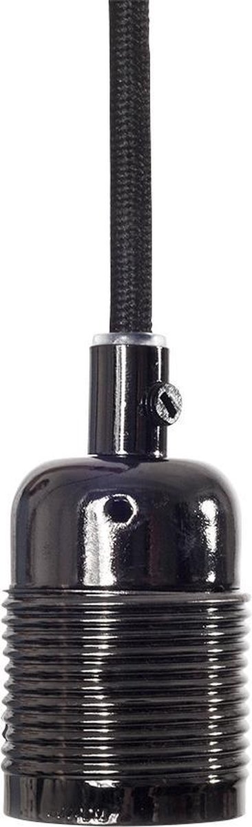 Frama E27 pendant set met zwart snoer zwart chroom