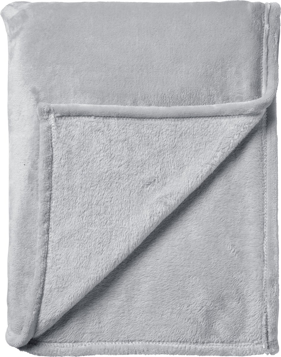 Dutch Decor - BILLY - Plaid 150x200 cm - flannel fleece - superzacht - Micro Chip - lichtgrijs